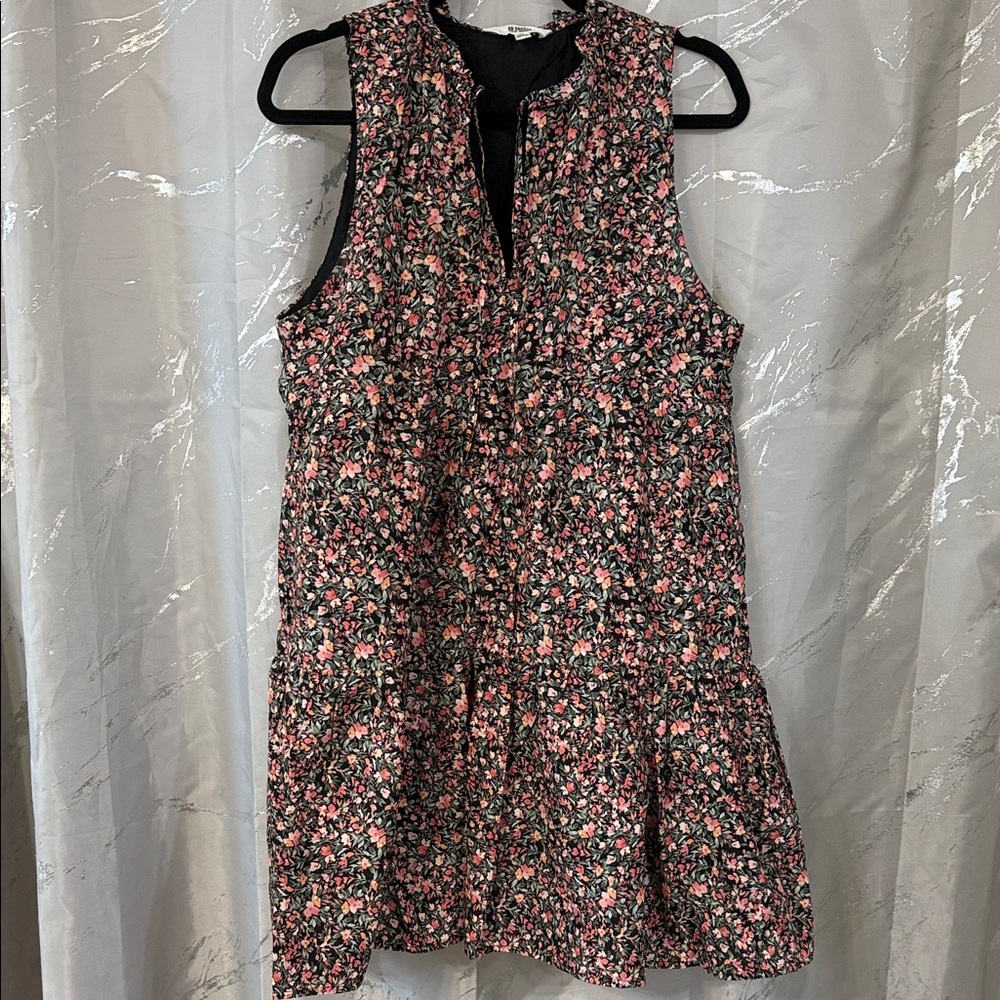 BB Dakota by Steve Madden Floral Sleeveless Dress - Black and Pink